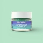 Finishya Spearmint Lip Balm in a 20g glass jar, a vegan lip treatment formulated with NZ Harakeke oil.