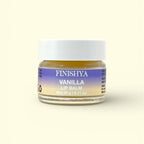 Finishya Vanilla Lip Balm in a 20g jar, a vegan and cruelty-free formula featuring hydrating NZ Harakeke oil.