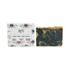 NES Midnight Bloom soap bar with floral packaging - vegan, cruelty-free, handcrafted in Dunedin, New Zealand.